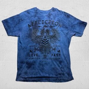 Affliction Live Fast Cyber Grunge Tie Dye Graphic Tee 2XL
